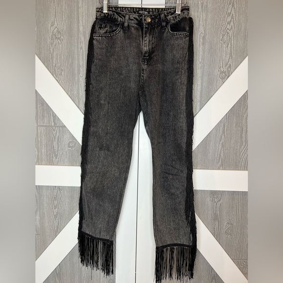 B7.6 Nasty Girl Fringe Cropped High Waisted Jeans US 2 - Picture 4 of 14